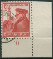 Dt. Reich 1939 50. Geburtstag Von A. Hitler 691 Ecke 4 Gestempelt, Rand Gefaltet - Used Stamps