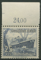 Deutsches Reich 1937 Winterhilfswerk WHW Schiffe Mit Oberrand 658 OR Postfrisch - Ongebruikt