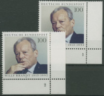 Bund 1993 Willy Brandt Formnummer 1706 Ecke 4 FN 1,2 Postfrisch (E2194) - Neufs