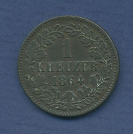 Baden Großherzogtum Friedrich I., Kreuzer 1864, J. 81 Ss (m6496) - Monedas Pequeñas & Otras Subdivisiones