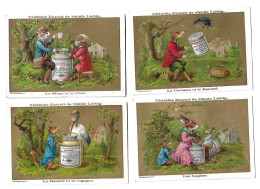 S 128, Liebig 6 Cards, Fables De La Fontaine 1°(one Card Has Damage At The Front + One Hidden Tear Backside)  (ref B1 ) - Liebig