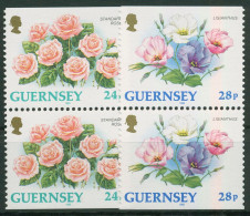 Guernsey 1993 Freimarken Pflanzen Blumen 604/05 Do/Du Paare Postfrisch - Guernsey