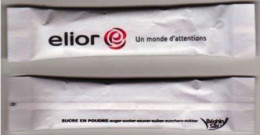 6 Stick De Sucre, Sugar " Elior Un Monde D'attention" Chiffre  " (scan Recto-verso) [S070]_Di086 - Suiker