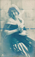R151469 Old Postcard. Woman Drinking Coffee. Carlton - World