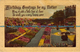 R151554 Birthday Greetings For My Mother. Flower Garden. RP - World