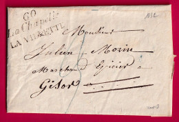 CURSIVE 60 LA CHAPELLE LA VILLETTE SEINE POUR GISORS EURE 1832 INDICE 13 LETTRE - 1801-1848: Vorläufer XIX