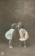 R150968 Greeting Postcard. A Joyful Birthday. Kids Kiss - World