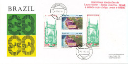 Brazil Special Cover Sent To Germany Lauro Muller 8-8-1988 With Cachet 8-8-88 - Storia Postale