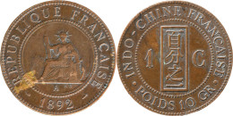 France - Indochine - 1892 - 1 Centième - 20-150 - Indochine