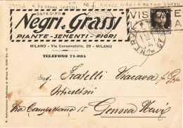 1965 MILANO NEGRI E GRASSI PIANTE SEMENTI FIORI - Poststempel