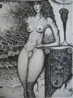 Sergey Nesterchuk *1957 (Ukraine) Exlibris Erotic Nude Bookplate Etching Print - Eaux-fortes