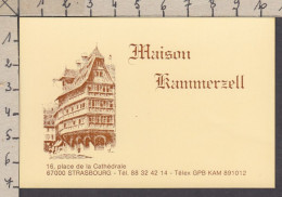 129155/ Hôtel-Restaurant *MAISON KAMMERZELL*, Strasbourg - Visitekaartjes