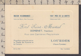 129153/ Hôtel *SAINT-MARTIAL*, Lourdes - Tarjetas De Visita