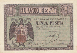 CRBS1271 BILLETE ESPAÑA 1 PESETA 1938 EBC - Otros & Sin Clasificación