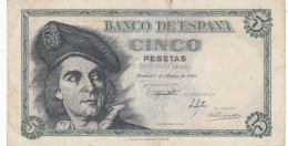 CRBS1262 BILLETE ESPAÑA 5 PESETAS 1948 BC - Andere & Zonder Classificatie