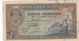 CRBS1260 BILLETE ESPAÑA 5 PESETAS 1940 SERIE C EBC - Other & Unclassified