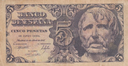 CRBS1253 BILLETE ESPAÑA 5 PESETAS 1947 BC - Otros & Sin Clasificación