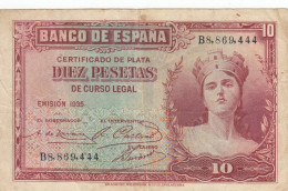 CRBS1248 BILLETE ESPAÑA 10 PESETAS 1935 BC - Other & Unclassified