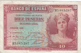 CRBS1246 BILLETE ESPAÑA 10 PESETAS 1935 MBC+ - Altri & Non Classificati