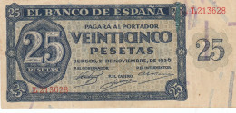 CRBS1238 BILLETE ESPAÑA 25 PESETAS 1938  MBC - Other & Unclassified
