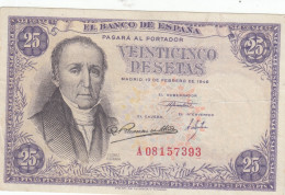 CRBS1242 BILLETE ESPAÑA 25 PESETAS 1946 BC+ - Andere & Zonder Classificatie