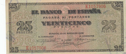 CRBS1236 BILLETE ESPAÑA 25 PESETAS 1938  EBC - Other & Unclassified
