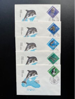 RUSSIA USSR 1991 FDC SEALIFE FISH SET OF 5 SOVJET UNIE CCCP SOVIET UNION - FDC