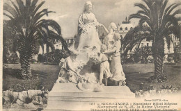 Postcard France Nice Cimiez Excelsior Hotel Regina Queen Victoria Monument - Monuments