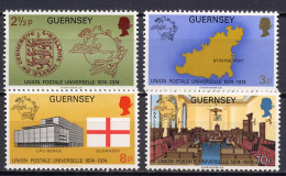 Guernsey 1974 UPU Centenary, Set Of 4 MNH - U.P.U.