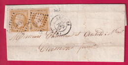 N°13 PAIRE TB PC 3453 UZERCHE CORREZE 1857 POUR CLERMONT FERRAND LETTRE - 1849-1876: Klassieke Periode