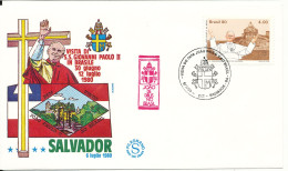 Brazil Cover POPE Johannes Paul II Visit Brazil Salvador 6-7-1980 With Cachet - Lettres & Documents