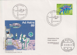 Sonderbrief  "AdAstra'89 - Astrophilatelie, Zürich"       1989 - Lettres & Documents