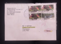 C) 2004. MEXICO. AIR MAIL ENVELOPE SENT TO PERU. MULTIPLE STAMPS. XF - Mexico