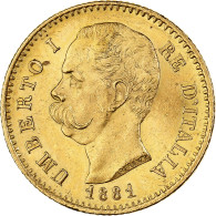 Italie, Umberto I, 20 Lire, 1881, Rome, Or, SUP, KM:21 - 1878-1900 : Umberto I