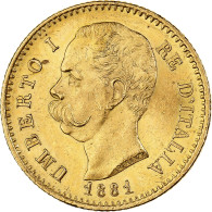 Italie, Umberto I, 20 Lire, 1881, Rome, Or, SUP, KM:21 - 1878-1900 : Umberto I.