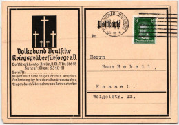 Deutsches Reich 389 Auf Postkarte Deutsche Kriegsgräberfürsorge #KY610 - Autres & Non Classés