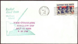 US Space Cover 1968. Rocket Nike Tomahawk Launch. Wallops Island - Estados Unidos