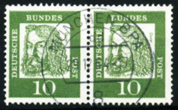 BRD DS BED. DEUT. Nr 350y Zentrisch Gestempelt WAAGR PAAR X580BDA - Used Stamps