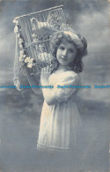 R152333 Old Postcard. Girl With Birds In Cage. Photochrom. Bromo Gilt - Monde