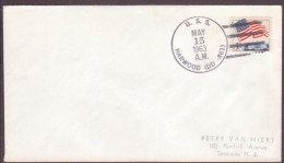 US Space Cover 1963. "Mercury - Atlas 9" Launch. USS Harwood - Stati Uniti