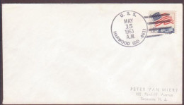 US Space Cover 1963. "Mercury - Atlas 9" Launch. USS Harwood - Etats-Unis