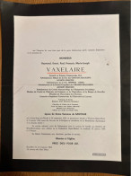 Raymond Vaxelaire Epoux De Sauvage *1923 St Joost Ten Node +1964 Woluwe Saint Pierre De Monceau De Bergendal Diercxsens - Obituary Notices
