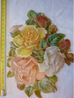 Superbe Chromos / Decoupis - Bouquet De Fleurs - 22 Cm De Large - Altri & Non Classificati