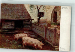 39742421 - Sign. Hradecny G. Das Glueck Im WInkel B.K.W.I. Nr. 1969 - Schweine