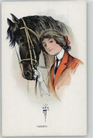 10012631 - Tiere-Pferde-sonstige Frau Und Pferd, Sign. - Caballos