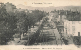 P6-63- Clermont-Ferrand-perspective De La Rue Montlosier CP ANIMEE TRAMWAY - Clermont Ferrand