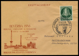 BERLIN 1953 Nr 102 BRIEF FDC X6E2D66 - Briefe U. Dokumente