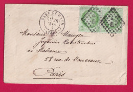 N°53 PAIRE GARE DE CAEN CALVADOS AMBULANT ChP CAEN PARIS POUR PARIS LETTRE - 1849-1876: Période Classique