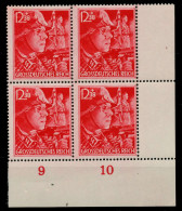 3. REICH 1945 Nr 910 Postfrisch VIERERBLOCK ECKE-URE X7803AA - Neufs