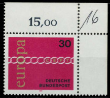 BRD BUND 1971 Nr 676 Postfrisch ECKE-ORE X7F9BDA - Neufs